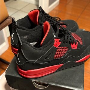 Jordan 4 Retro Black and Multi-Color Sneakers